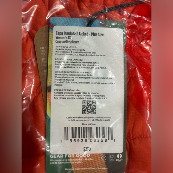 Cotopaxi Women’s 1X Plus Capa Insulated Puffer Jacket NWT Canyon Raspberry Pink - Picture 6 of 13